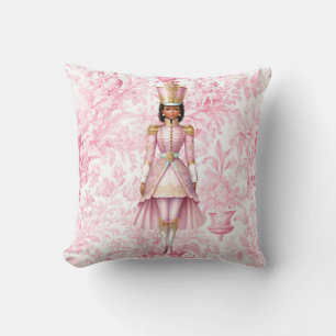 Coussin Pink Toile Femme Noisette de Noël