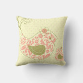 Coussin Pink Tourbillonnant Maman & Baby Bird Whimsical Cu (Verso)