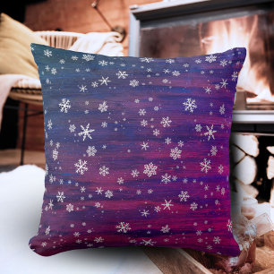 Coussin Pink violet Russe bois flocon de neige Noël
