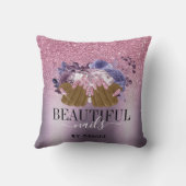 Coussin PINK violet salon à ongles femme technicien des on (Verso)
