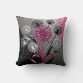 Coussin Pink, White Black Dandelions (Recto)