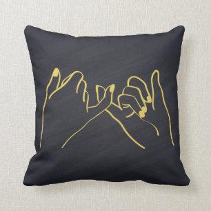 Coussin Pinky sweat line art print, Hands line art