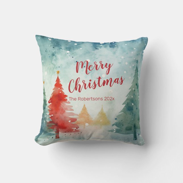 Coussin Pins colorés Joyeux Noël (Recto)