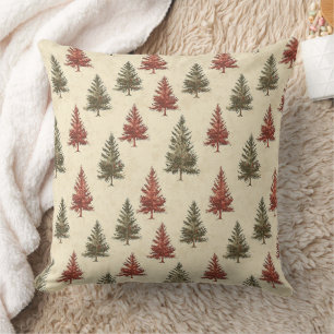 Coussin Pins rustiques de la forêt de pins olive terracott