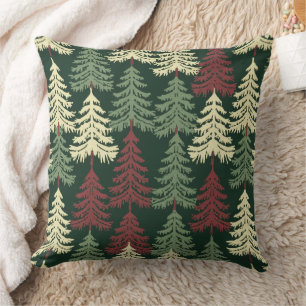 Coussin Pins vert rouge