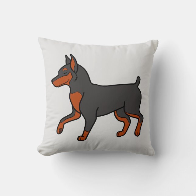 Coussin Pinscher miniature noir (Recto)