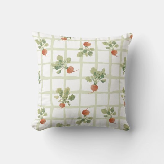 Coussin Pique-nique d'été au radis (Recto)