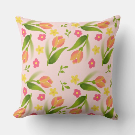 Coussin Piquer les tulipes (Recto)