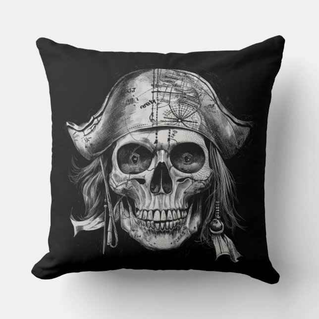 Coussin Pirate Crâne Vintage (Recto)