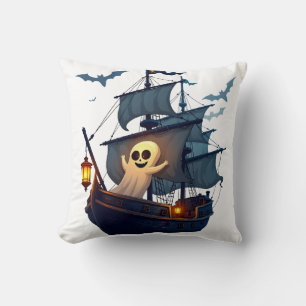 Coussin Pirate Ghost Ship � T-shirt Halloween Épouvantable