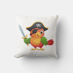Coussin Pirate perroquet de dessin animé mignon
