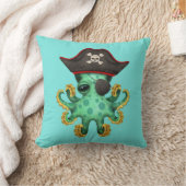 Coussin Pirate vert mignon de poulpe de bébé (Couverture)