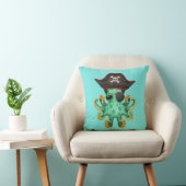 Coussin Pirate vert mignon de poulpe de bébé (Chaise)