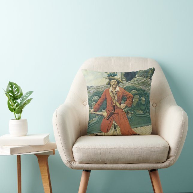 Coussin Pirates d'antan, Capitaine Keitt par Howard Pyle (Chaise)