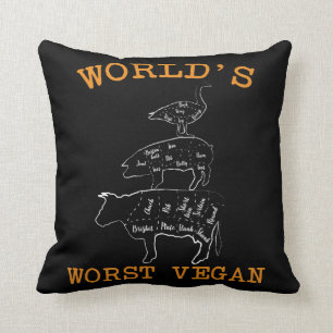 Coussin Pire mangeur d'animaux d'amour de viande végétal
