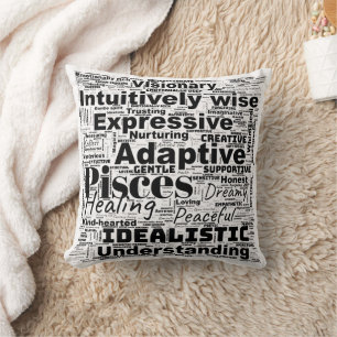 Coussin Pisces Mot Nuage Zodiaque Inspiration Jeter Oreill