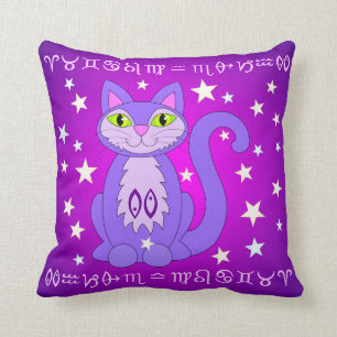 Coussin Pisces Zodiac Chat Astrologie Signe Étoiles Couss