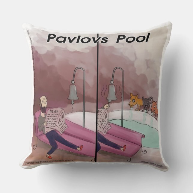 Coussin Piscine de Pavlov Drôle Psychologie Coton Jeu d'Or (Recto)