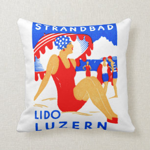 Coussin Piscine découverte 1929 de Strandbad d'art déco