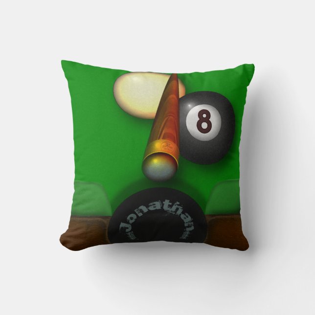 Coussin Piscine et billards de huit boules (Recto)