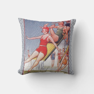 Coussin Piscine Fête Nage Vintage Été
