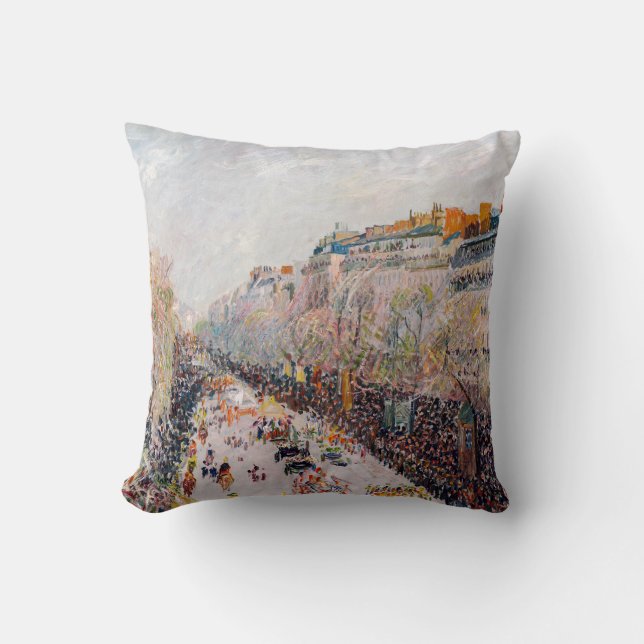 Coussin Pissarro - Montmartre, Mardi Gras sur le boulevard (Recto)