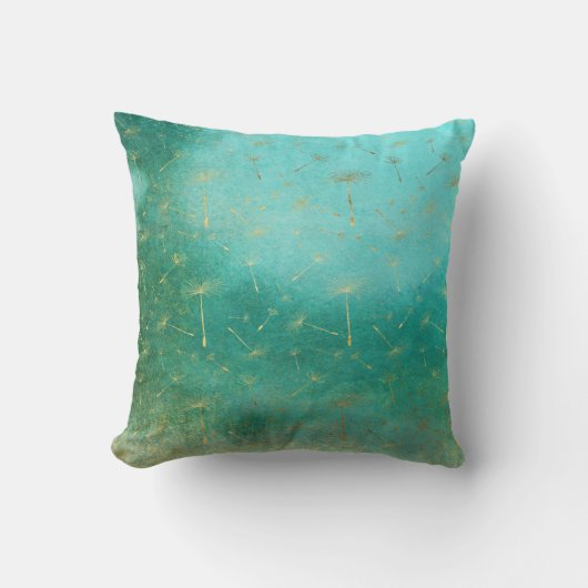 Coussin Pissenlit Vert Et Or (Recto)
