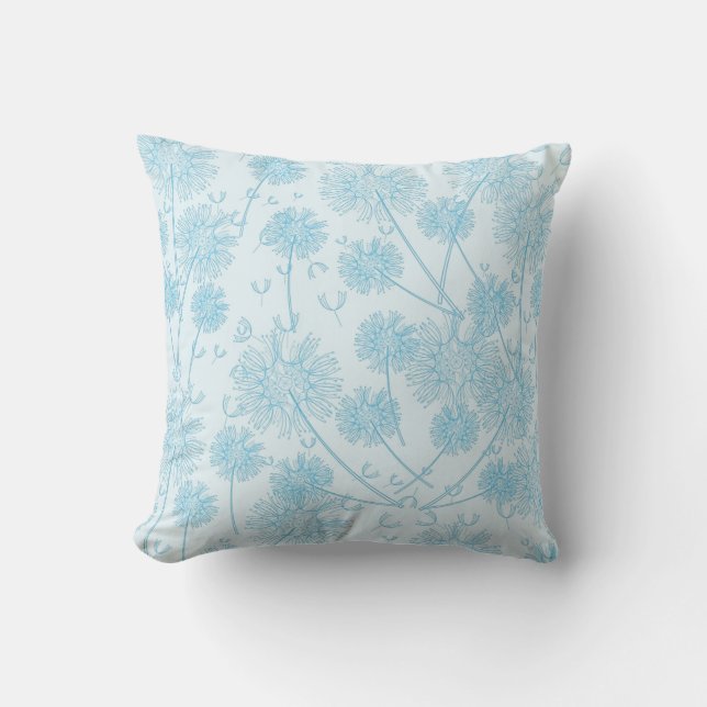 Coussin pissenlits assez bleu-clair (Recto)