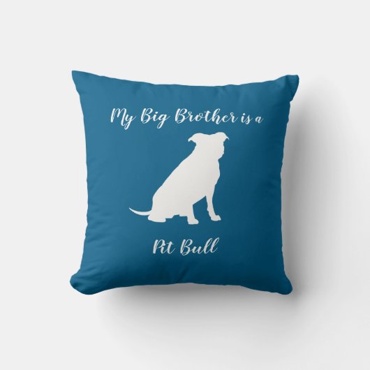 Coussin Pit Bull Chien Baby shower Blue Boy Pitbull (Recto)