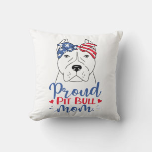Coussin Pit Bull Patriotique Drapeau Américain 4 Juillet P
