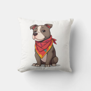 Coussin Pitbull mignon avec bandana Gif amateur de chien