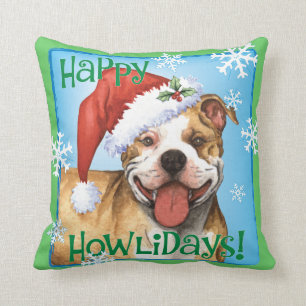 Coussin Pitbull Terrier heureux de Howliday