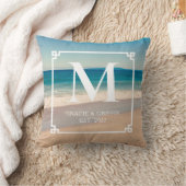 Coussin Pittoresque California Beach Photo Mariage Monogra (Couverture)