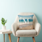 Coussin Pittoresque California Beach Photo Mariage Monogra (Chaise)