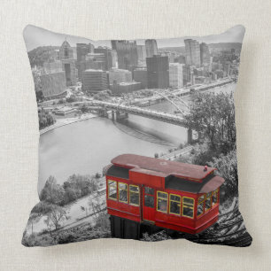 Coussin Pittsburgh Steel City Skyline Incline Pennsylvanie