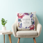 Coussin Pivoine de fleur sauvage florale avec des plumes | (Chaise)