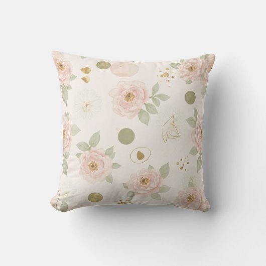 Coussin Pivoine Rose Blush (Recto)