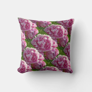 Coussin Pivoine rose photo cottage ferme florale jardin