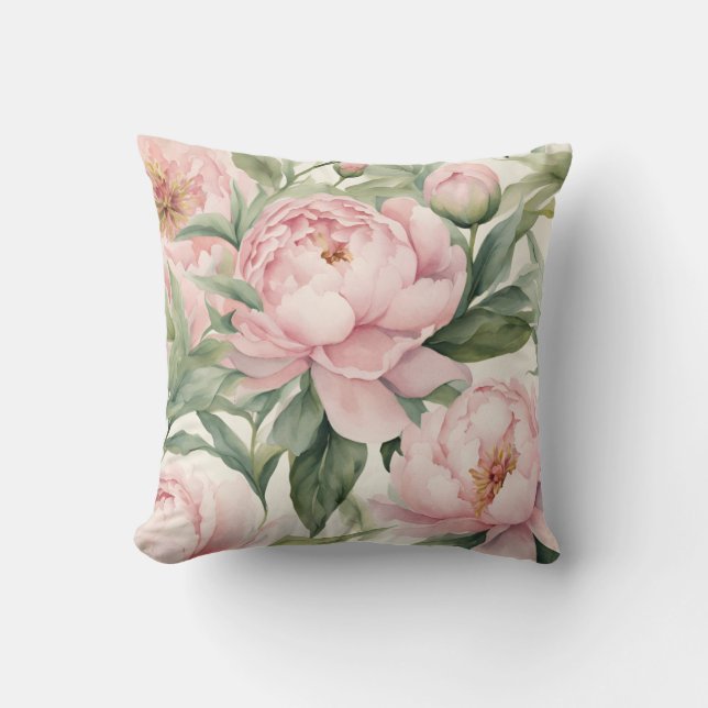Coussin Pivoines d'été (Recto)