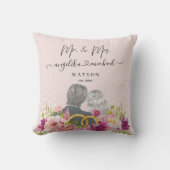Coussin Pivoines Fleurs de Teint Tendance Calligraphie Mon (Recto)