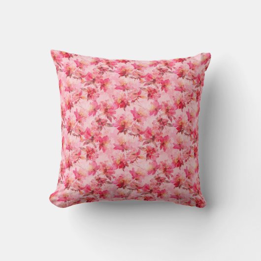 Coussin Pivoines roses abstraites (Recto)