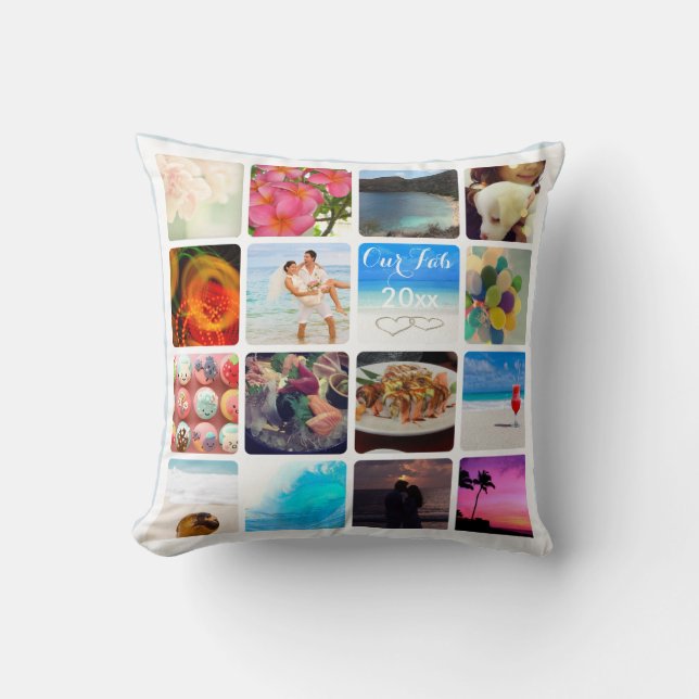 Coussin PixDezines do-it-yourself Instagram Collage Photos (Recto)