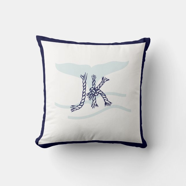Coussin PixDezines do-it-yourself MONOGRAM BALEINE+CORDE N (Recto)