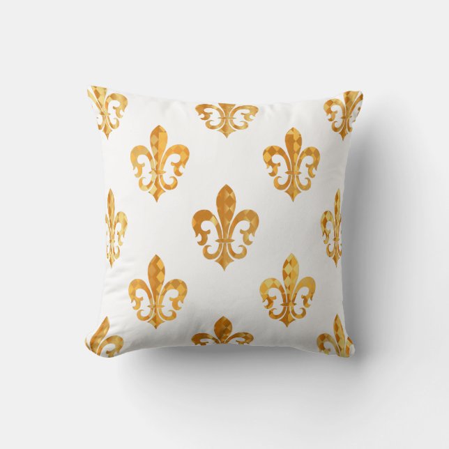 Coussin PixDezines fleur de lis/or/noir/DIYbackground (Recto)