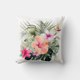 Coussin PixDezines H2Tropical Fleurs Hibiscus