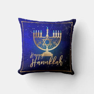 Coussin PixDezines Hanukkah Temple heureux Menorah