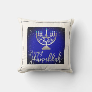Coussin PixDezines Hanukkah Temple heureux Menorah