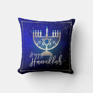 Coussin PixDezines Happy Hanoukka Temple Menorah
