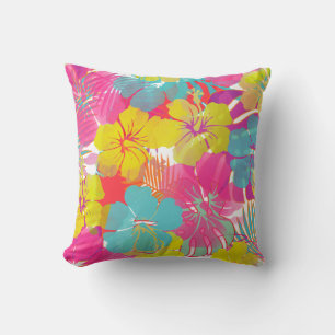 Coussin PixDezines Hibiscus/Rainforest/do-it-yourself Arri