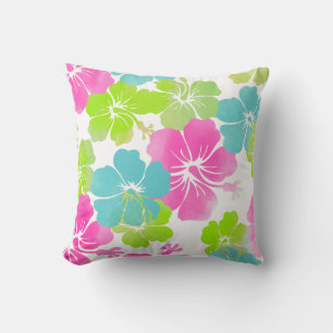 Coussin PixDezines hibiscus vert leis/do-it-yourself arriè